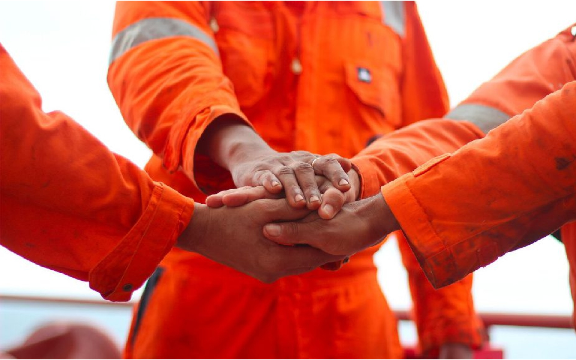 Group of workers using a team building exercise.